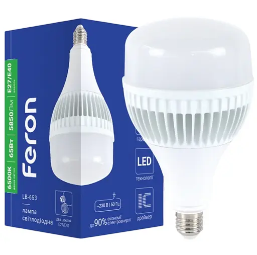 Лампа свiтлодiодна Feron LB-653 65Вт Е27-E40 6500K (80198)