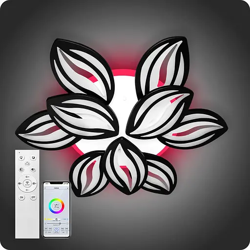 Люстра світлодіодна 517 Light 3color з пультом 180Вт Чорний (01454) - фото 2