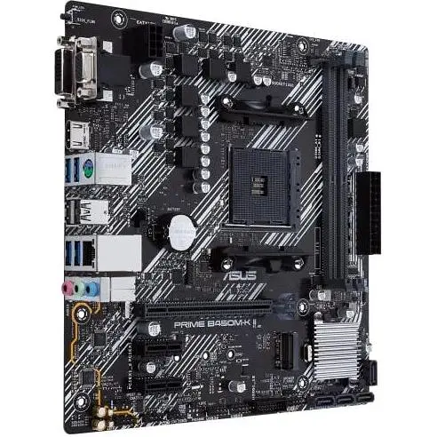 Материнская плата Asus Prime AM4 (B450) B450M-K II, B450, 2xDDR4, Int.Video (CPU), 4xSATA3, 1xM.2, 1xPCI-E 16x 3.0, 2xPCI-E 1x 2.0, ALC88 6xUSB3.2/6xUSB2.0, VGA/DVI-D/HDMI, MicroATX - фото 3
