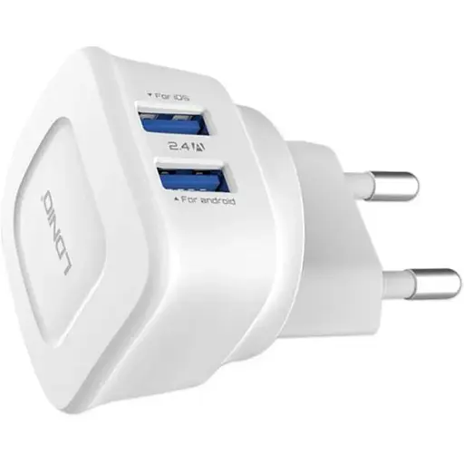 Мережевий зарядний пристрій LDNIO DL-AC66 Wall Charger 2 USB + кабель Iphone - фото 1