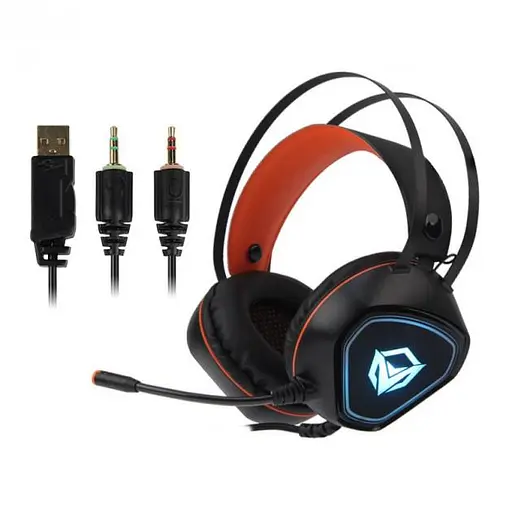 Дротова гарнітура Meetion Gaming Backlit MT-HP020, USB, 2х3.5mm, 1.8m, black - фото 4