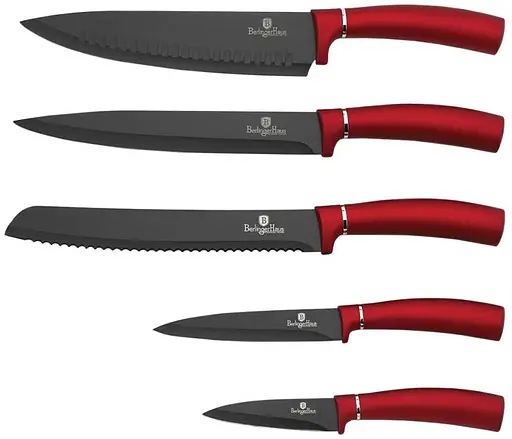 Набор из 6 ножей с бамбуковой разделочной доской Berlinger Haus Metallic Line Burgundy Edition - фото 2
