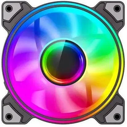 Вентилятор 120 мм GameMax Dual Ring Infinity чорний 120х120х25 мм ARGB підсвічування 1200 об/хв 30 дБ 3-pin/Molex/3-pin - фото 1