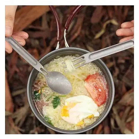 Туристичний набір Nextool титанові Chigo виделка + ложка  - фото 3