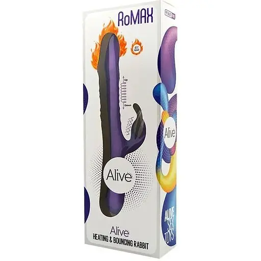 Вибратор-кролик с подогревом и ротацией Alive RoMAX Purple - фото 3