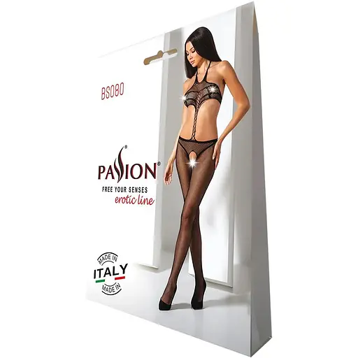 Відкритий бодістокінг Passion BS080 Black - фото 9