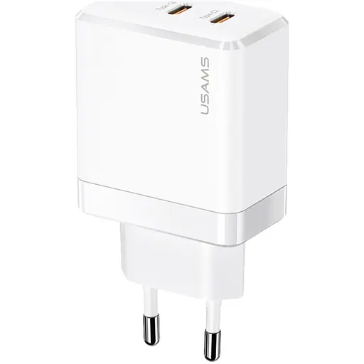 Сетевое зарядное устройство Usams T54 GaN 40W 3A White (CC172TC02) [139631]