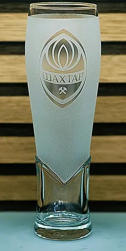 Пивний келих крафтовий 440 мл ФК Шахтар Донецьк з гравіюванням подарунок для фаната футбольна кружка матовий - фото 1