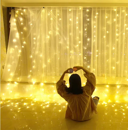 Світлодіодна гірлянда LTL Штора Сurtain 5*3 метрів 600 led 220v тепле світіння - фото 2