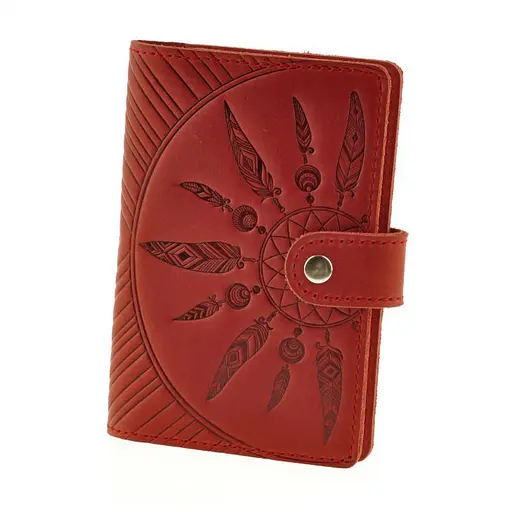 Женская кожаная обложка для паспорта коралловая 3.0 Инди - фото 7