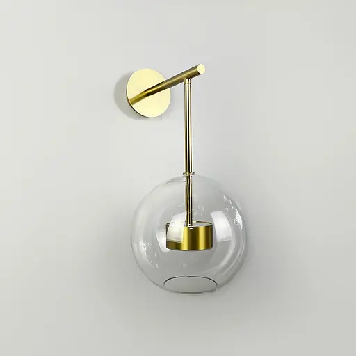 Повітряний стіновий світильник Ø20 см із латунною основою | Арт. W 397-200 AB+CL | Line F - фото 7