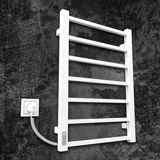 Електрична рушникосушарка Kosser Лофт 700x500 EL тайм. білий ДЛФ01ELW, Білий матовий, Ліве - фото 1