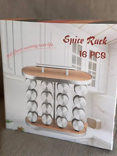 Органайзер для спецій на підставці Edenberg EB-18006 16 ємностей для зберігання спецій кухонні спецівниці Сірий - фото 7