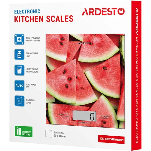 Ваги кухонні Ardesto SCK-893WATERMELON [138196] - фото 5