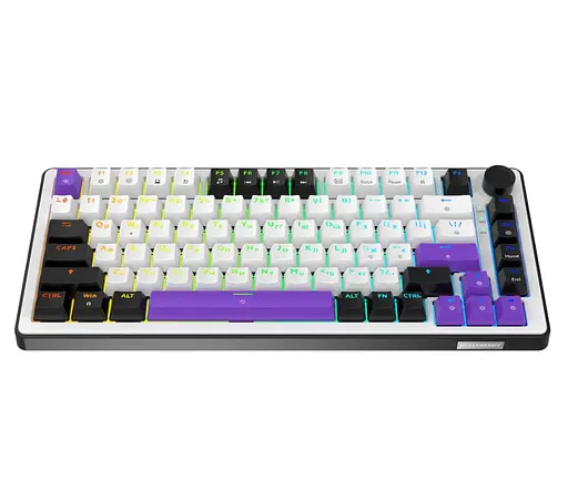 Клавіатура ігрова механічна HATOR HK-75-WV Hellyberry Switch USB White-Violet - фото 2