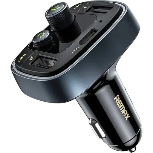 Автомобільний зарядний пристрій + FM ресивер Remax RCC-230 (3xUSB, 4.8A) Black (6972174156392)