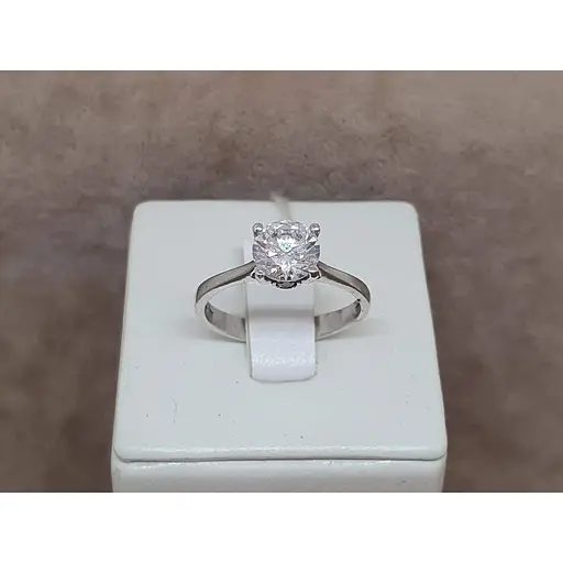 Серебряное кольцо Агни АЗУРИЯ с фианитом. 1010/1Р-CZ 17,5 - фото 4