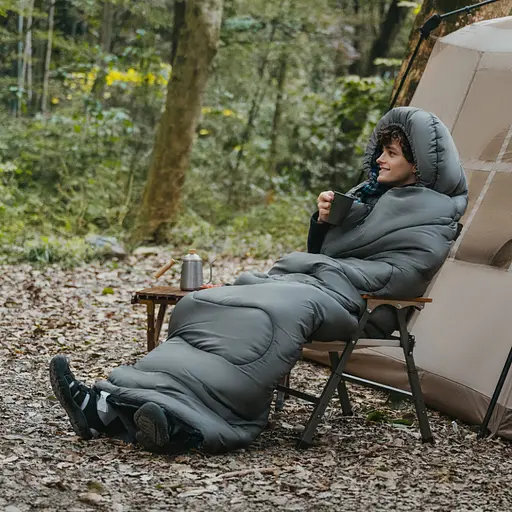 Спальний мішок з капюшоном Naturehike Clear Sky CNK2450WS042 (220 х 80см) Сірий - фото 10