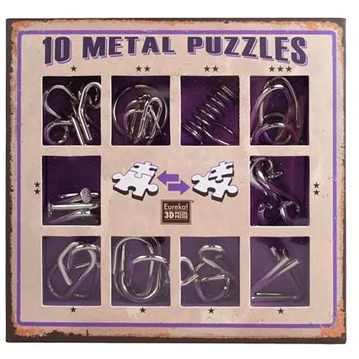 Набір головоломок Eureka Metal Puzzles фіолетовий 10 шт. (473359) - фото 1