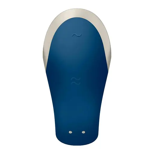 Вібратор для пар Satisfyer Double Love 8.6 см синій - фото 5