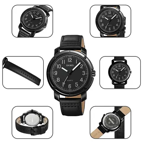 Класичний наручний чоловічий годинник Skmei 1987 Чорний - фото 9