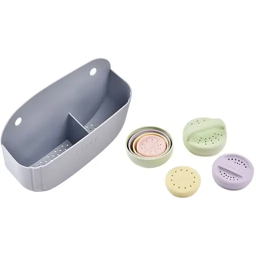 Набор для купания Beaba игрушки и корзина силиконовые разноцветные (920413) - фото 3