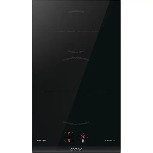 Варильна поверхня індукційна Gorenje 30 см Доміно PowerBoost TouchControl поєднання конфорок чорний