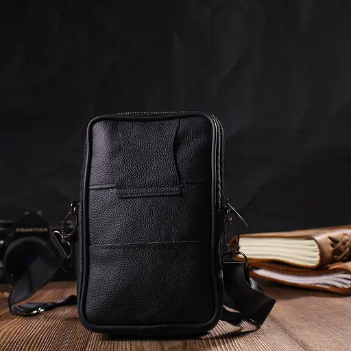 Чоловіча шкіряна сумка Vintage 12,5х19х4 см sum0022665 - фото 6