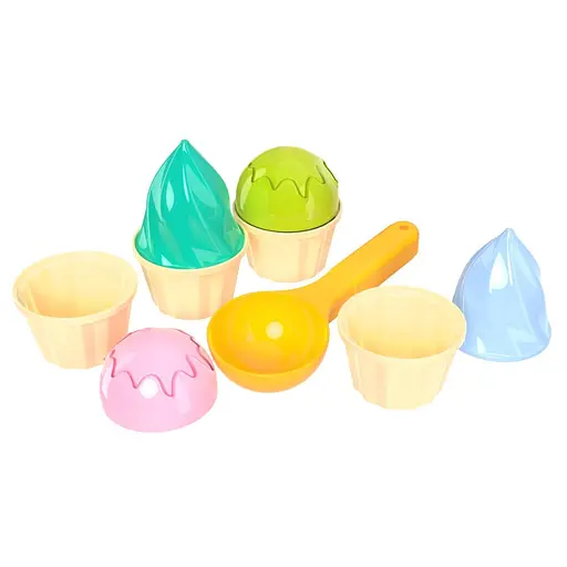 Игрушка "Набор для игры с песком" ТехноК 6610TXK, 4 формочки и ложечка