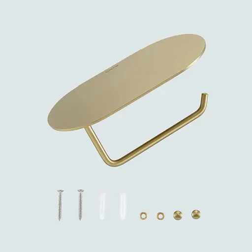 Держатель туалетной бумаги с полкой Gappo золотой сатин G30703-3 Золотой - фото 3