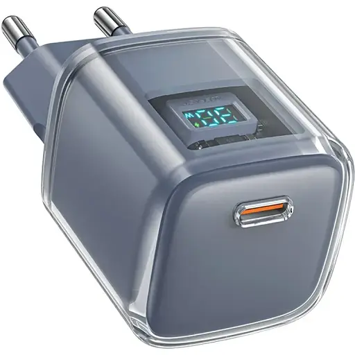 Зарядний пристрій Acefast A53 Type-C PD30W сіре - фото 1