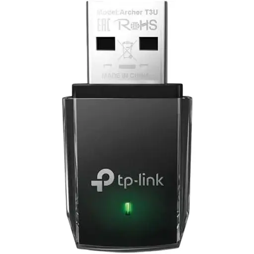 Сетевой адаптер USB TP-Link Archer T3U, Black, 5GHz/2.4GHz, AC1300 (867/400 Мбит/с), USB 3.0, миниатюрный размер, MU-MIMO