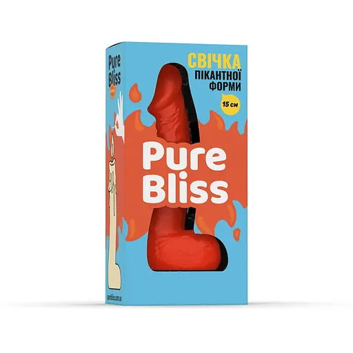 Свічка у вигляді члена Pure Bliss Mini Orange 15 см - фото 5