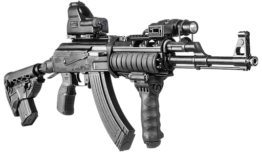 Приклад Fab Defense для AK с держателем магазина черный без буферной трубы - фото 2