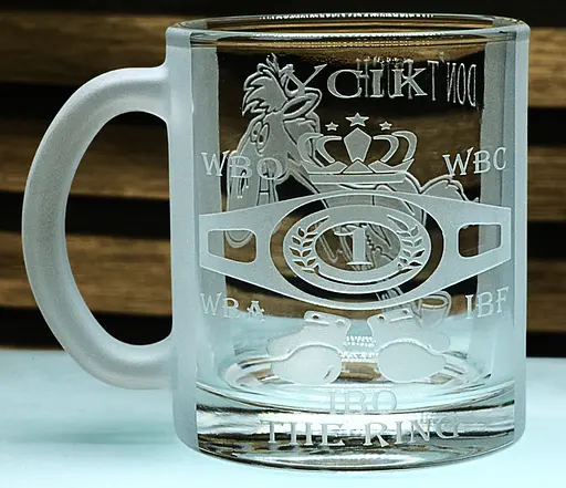 Скляна чашка 320 мл Усік Don’t push the horses подарунок для фаната боксу кухоль з гравіюванням - фото 1