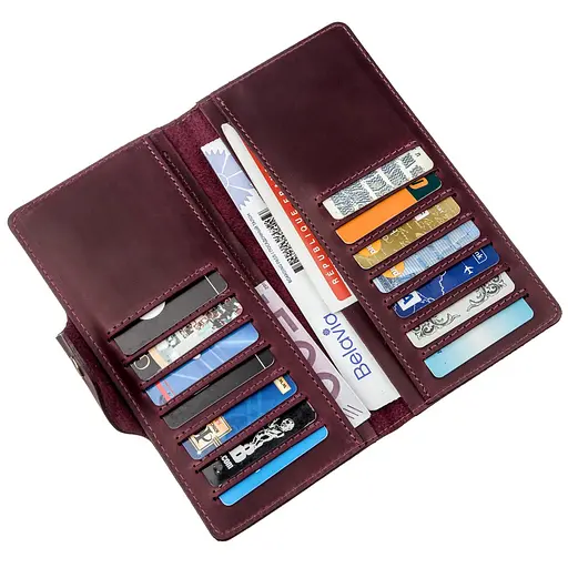 Женский кожаный кошелек Shvigel 18х8.5х1 см acs0016996 - фото 4