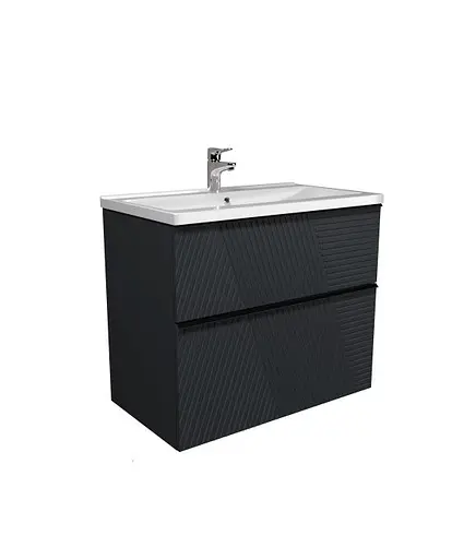 Тумба Мойдодир Rome 80-U с умывальником Debut 80 на подвесная/напольная Графит - фото 2