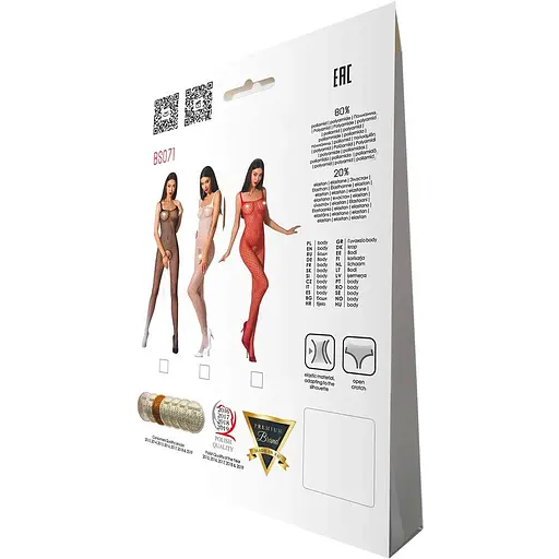 Бодістокінг Passion BS071 Black, комбінезон на бретелях - фото 8