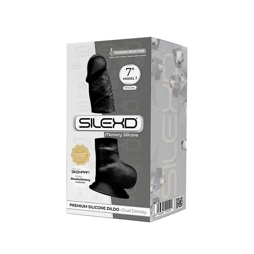 Фалоімітатор SilexD Johnny Black (MODEL 1 size 7in), двошаровий, силікон + Silexpan, діаметр 3,8 см - фото 2