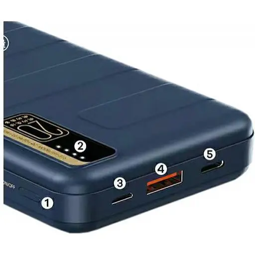 Портативна універсальна батарея - акумулятор REMAX RPP-316 Noah Series 20000 мА·год синій - фото 5