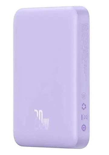 Бездротовий портативний акумулятор - зарядний Baseus Magnetic Mini 20 W 10000 mAh (PPCX110205) фіолетовий - фото 2