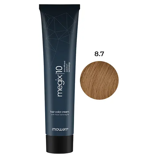 Профессиональная краска для волос с низким содержанием аммиака Megix10 Mowan 8.7 светлый бордовый блонд 100 мл - фото 1