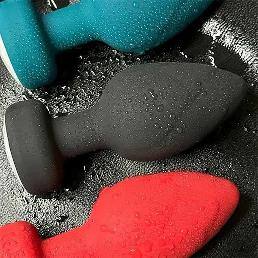 Анальна пробка, що світиться, з вібрацією та ПУ Light Anal Plug 3,5*9 см червоний - фото 8