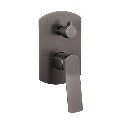 Душова система універсальна Qtap Slavonice прихованого монтажу на два споживача QTSLA113GMB45899 Gunmetal Black PVD, Шліфований чорний хром - фото 6