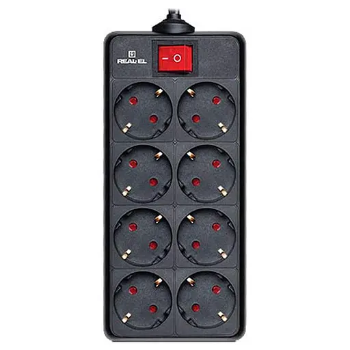 Мережевий фільтр RS-8 PROTECT 3.0m Black UAH (EL122300022) - фото 1