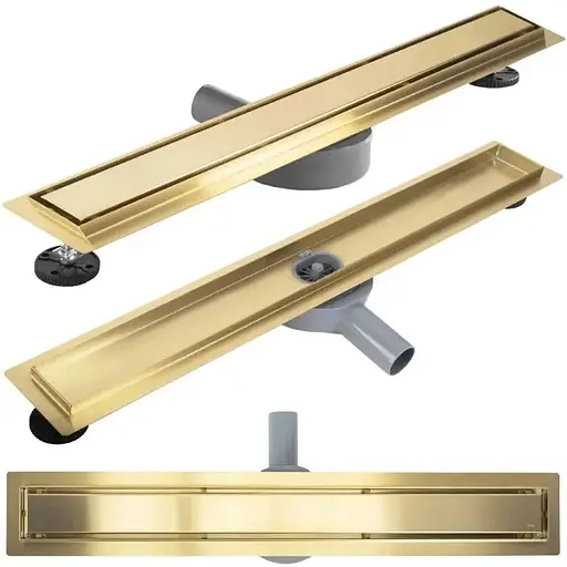 Трап для душа Rea Neox 100 Pro brushed gold 2в1 REA-G2850 - фото 1