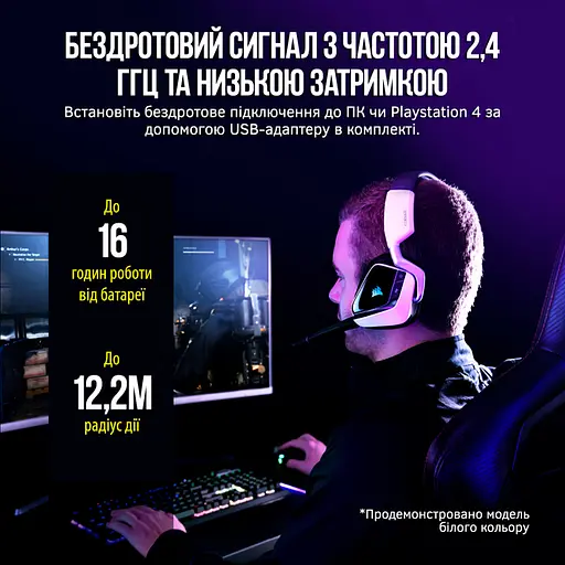 Наушники Corsair беспроводные игровая гарнитура Void RGB Elite Wireless Carbon (CA-9011201) - фото 7