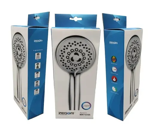 Воронка душевая Zegor/Troya WKY-6105 пластик 5 режимов Хром 30412 - фото 3