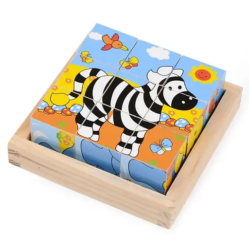 Игрушка для развития деревянные кубики в пенале IE130