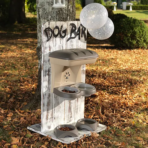 Подставка для корма пластиковая Food Stand 48x27x42h серо-бежевый - фото 2